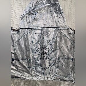 Silver and Blue Graphic cloak